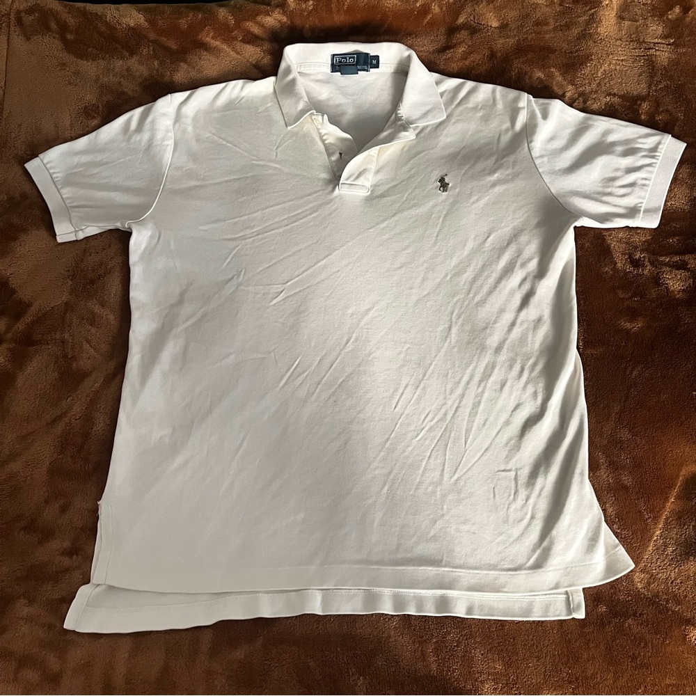 Vintage Polo by Ralph Lauren White Polo Shirt Men's Medium Short Sleeve